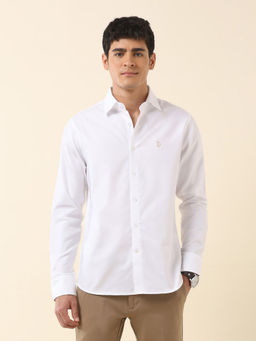 U.S. POLO ASSN. - Men White Solid Casual Shirt