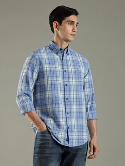 Tommy Hilfiger - Men Blue Checks Regular Fit Cotton Shirt