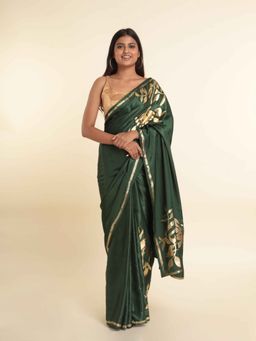 Suta - Green Printed Viscose Rayon Saree