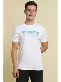Allen Solly - Men White Graphic Print Crew Neck T-Shirt