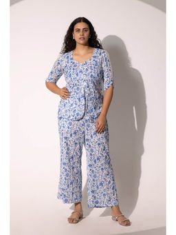 RITIKA GUPTA - Harper Blue Print Boxy Co-Ord Set
