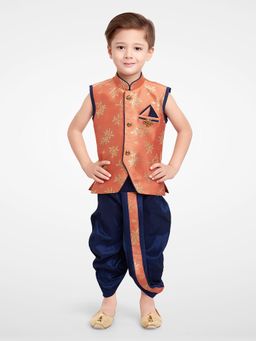 Jeetethnics - Boys Peach Kurta With Dhoti Pants (Set of 2)
