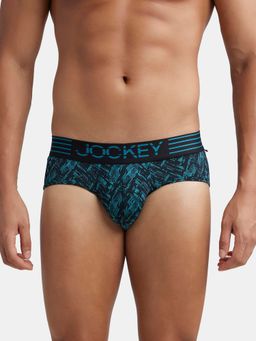 Jockey - MM07 Men Microfiber Mesh Elastane Printed Active Wear Brief - Ocean Depth