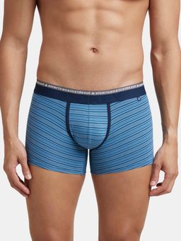 Jockey - US68 Men Super Combed Cotton Elastane Stretch Striped Trunk - Blue Heaven