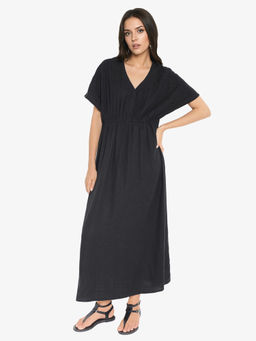 RAREISM - Women Flynn Embroidered Black Maxi Dress