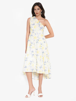 RAREISM - Women Simplet Floral Printed Multi-Color Midi Dress
