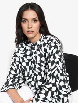 RAREISM - Women Napleo Printed Black Top