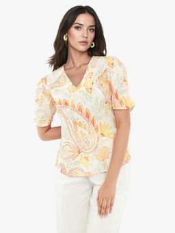 RAREISM - Women Vigeveno Paisley Printed Multi-Color Top