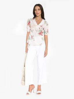 RAREISM - Women's Zamora Cropped Floral Print Top