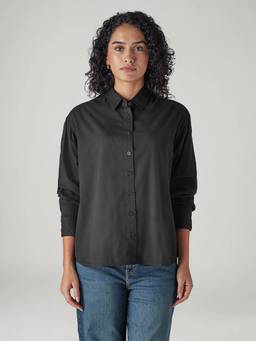 Levi's - Women Black Solid/Plain Poplin Shirt