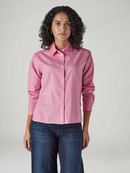 Levi's - Women Pink Solid/Plain Cotton Shirt