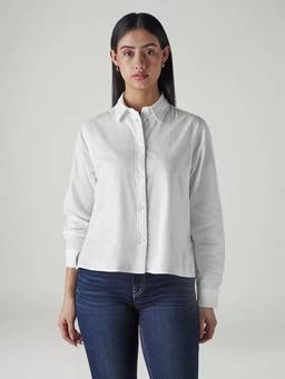 Levi's - Women White Solid/Plain Cotton Shirt
