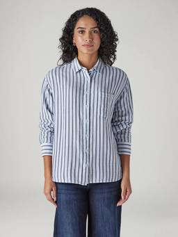 Levi's - Women White Stripes Cotton Shirt