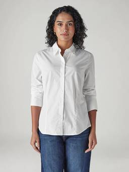 Levi's - Women White Solid/Plain Cotton Shirt