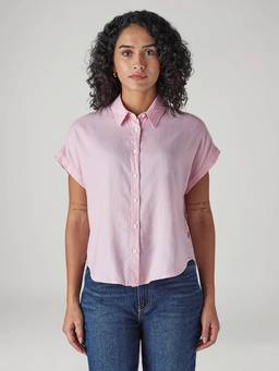 Levi's - Women Pink Solid/Plain Poplin Shirt