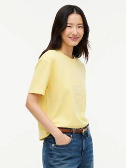 Tommy Hilfiger - Women Yellow Typography Cotton T-Shirt