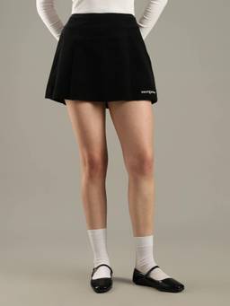 Tommy Hilfiger - Women Black Solid/Plain Cotton Skirt