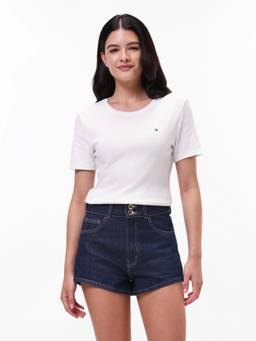 Tommy Hilfiger - Women White Solid/Plain Cotton T-Shirt