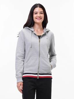 Tommy Hilfiger - Women Grey Solid/Plain Cotton Jacket