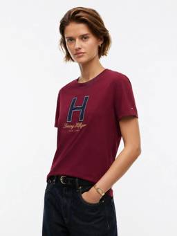 Tommy Hilfiger - Women Red Typography Cotton T-Shirt