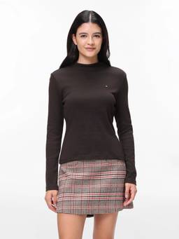 Tommy Hilfiger - Women Brown Solid/Plain Cotton T-Shirt