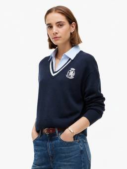 Tommy Hilfiger - Women Navy Blue Solid/Plain Acrylic Sweater
