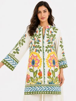 Poppi - Vine Printed Off White Kurta
