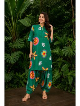 Poppi - Anaar Printed Green Kurta