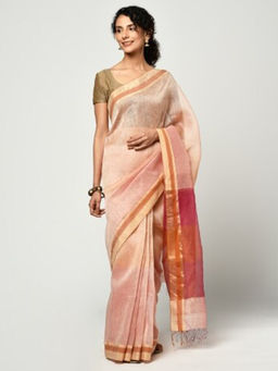 Fabindia - Linen Silk Woven Sari