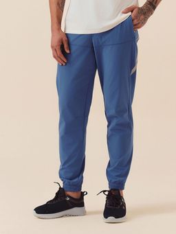 STRCH - Cobalt Blue Printed Regular Fit Mid Rise Joggers