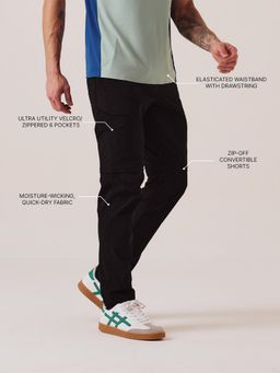 STRCH - Jet Black Solid Track Pant