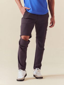 STRCH - Dark Grey Solid Regular Fit Track Pant