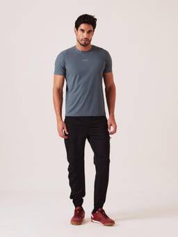 STRCH - Black Printed Mid Rise Joggers