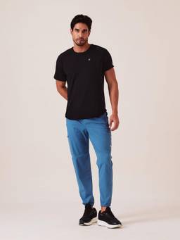 STRCH - Ice Blue Printed Regular Fit Mid Rise Joggers