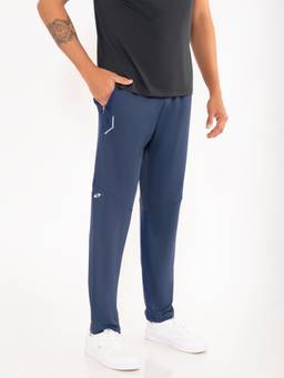 STRCH - Navy Blue Solid Mid Rise Track Pant