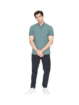 STRCH - Black Solid Mid Rise Track Pant
