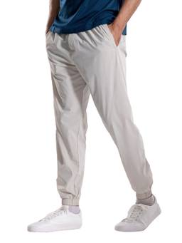STRCH - White Solid Slim Fit Mid Rise Track Pant