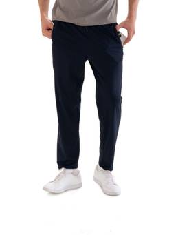 STRCH - Navy Blue Printed Regular Fit Mid Rise Joggers