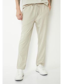 max - Men Beige Textured Track Pant