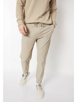 max - Men Beige Solid Slim Fit Sports Joggers