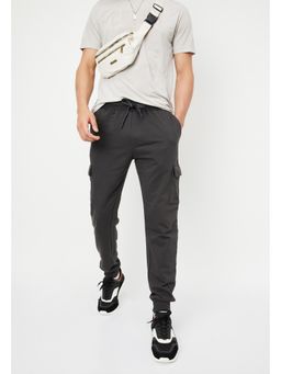 max - Men Grey Solid Cargo Joggers