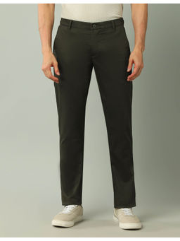 Arrow Sports - Solid Green Cotton Trouser