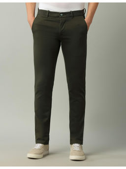 Arrow Sports - Solid Green Cotton Trouser