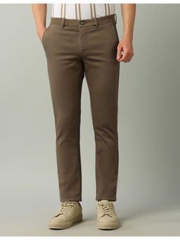 Arrow Sports - Solid Brown Cotton Trouser