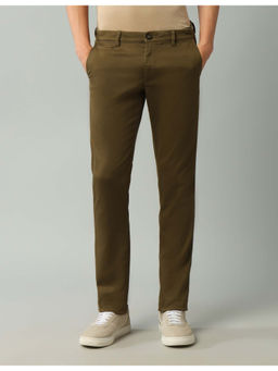Arrow Sports - Solid Brown Cotton Trouser