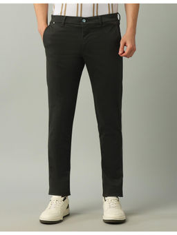 Arrow Sports - Solid Green Cotton Trouser