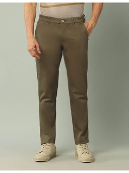 Arrow Sports - Solid Brown Cotton Trouser