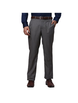 Park Avenue - Regular Fit Solid Medium Grey Trouser