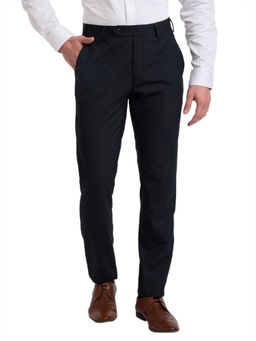 Raymond - Slim Fit Solid Dark Blue Trouser