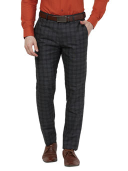 Raymond - Slim Fit Checkered Black Trouser